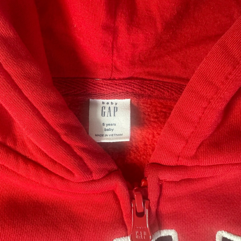 Red Gap baby zip up hoodie Size 5 years - Picture 3 of 4